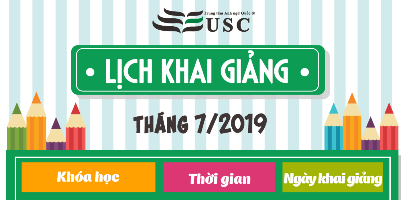 KHAI GIẢNG CÁC LỚP TIẾNG ANH THÁNG 7/2019