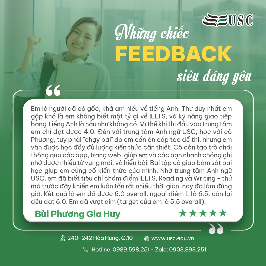 FEEDBACK SIÊU ĐÁNG YÊU TỪ BÙI PHƯƠNG GIA HUY