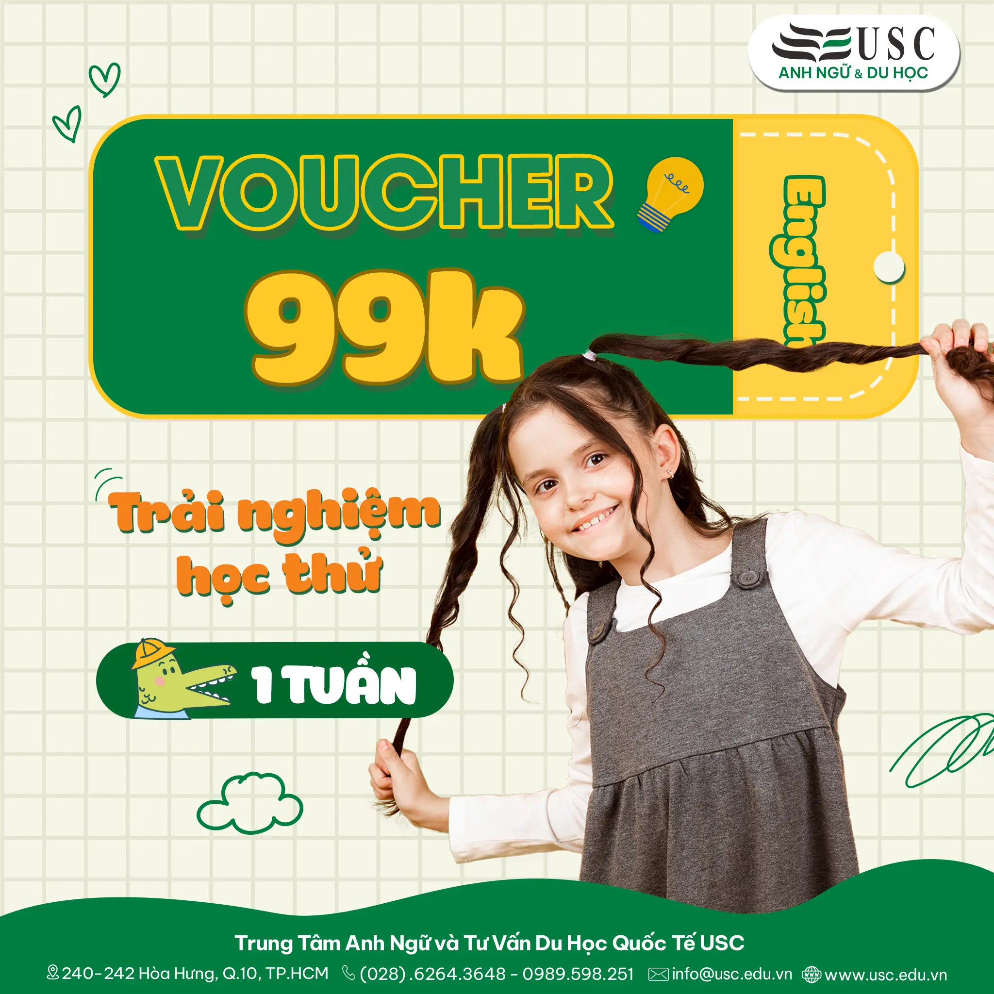TRẢI NGHIỆM TIẾNG ANH CHUẨN QUỐC TẾ TRONG 1 TUẦN CHỈ 99K