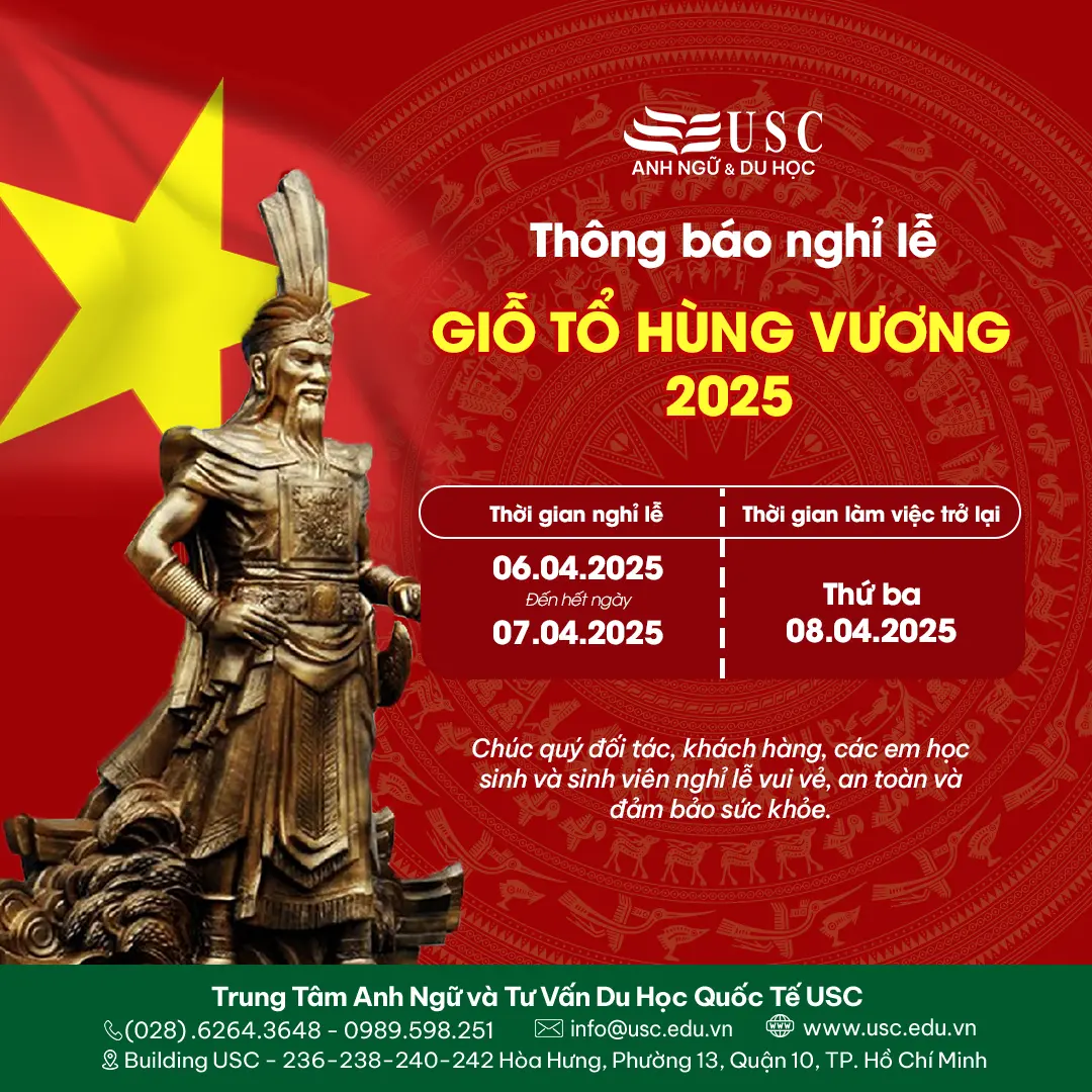 THÔNG BÁO LỊCH NGHỈ LỄ GIỖ TỔ HÙNG VƯƠNG 2025