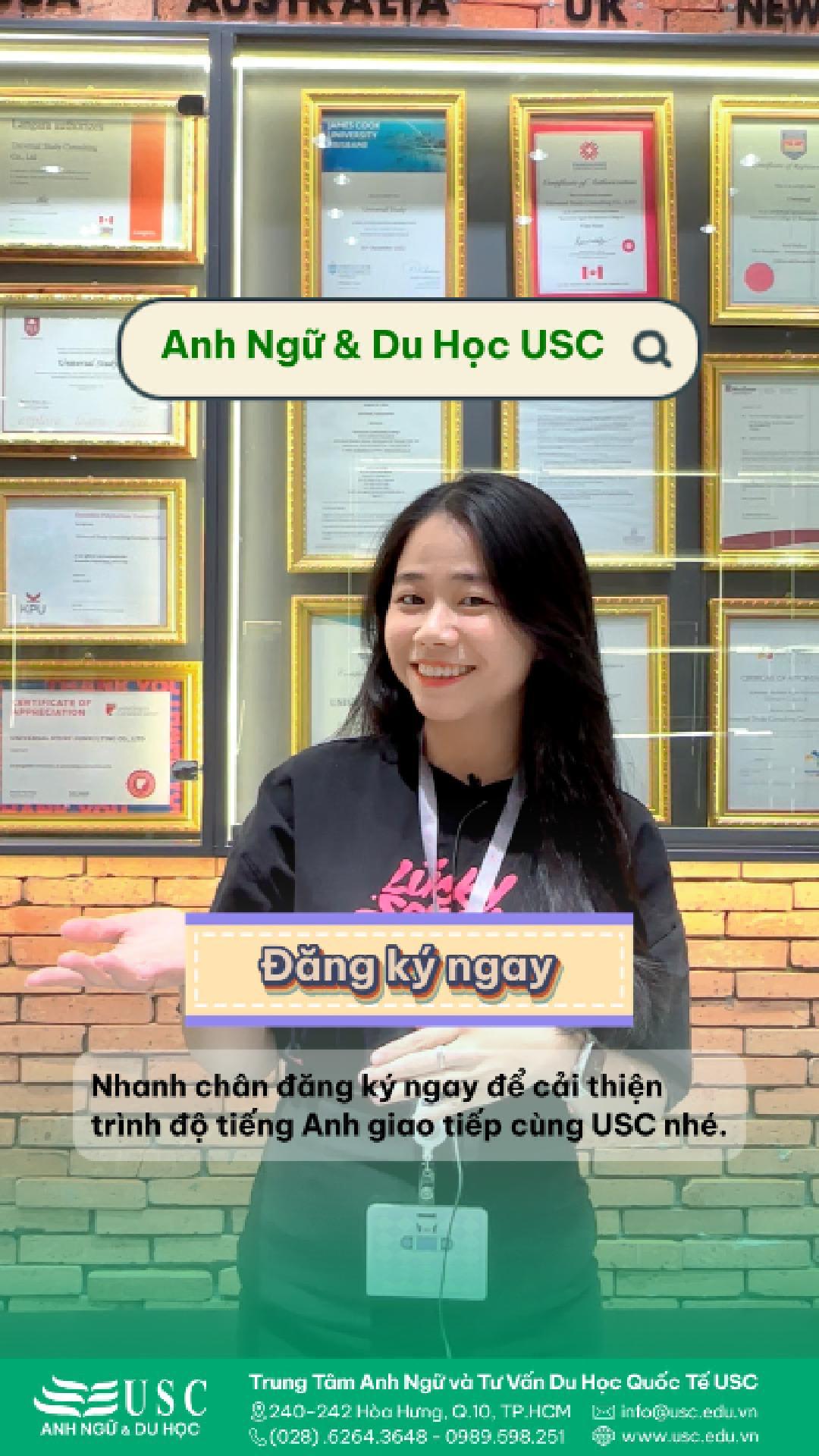 Nếu bạn đang là sinh viên và đang thiếu tự tin cho khả năng giao tiếp tiếng Anh của mình. Đừng lo lắng! Hãy mang thẻ sinh viên đến ngay USC để được ưu đãi giảm 50% học phí vì hành trình chung tay nâng cao trình độ giao tiếp tiếng Anh của tất cả sinh viên
