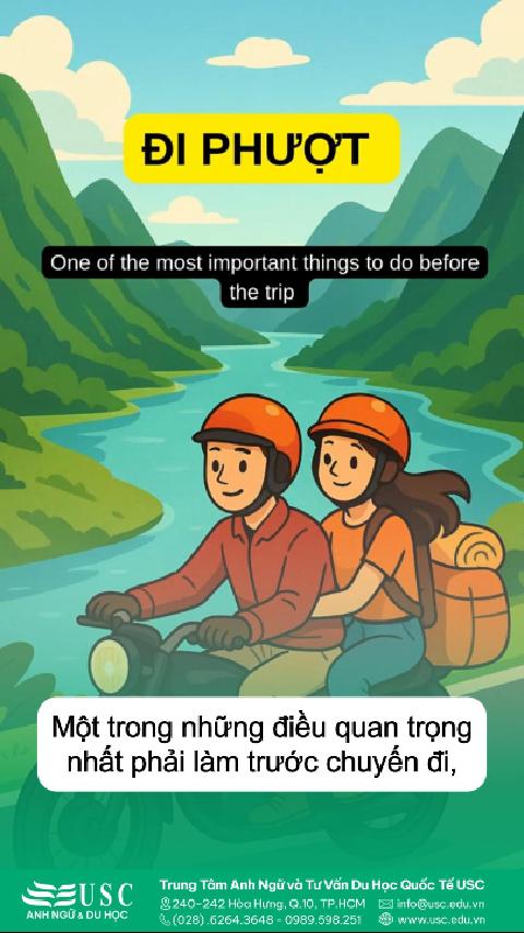 🏍🌏 Đi phượt không chỉ cần đam mê – 4 bước chuẩn bị quan trọng bạn nhất định phải làm trước chuyến đi. Cùng USC luyện nghe tiếng Anh và khám phá ngay trong video này nhé! 🎧