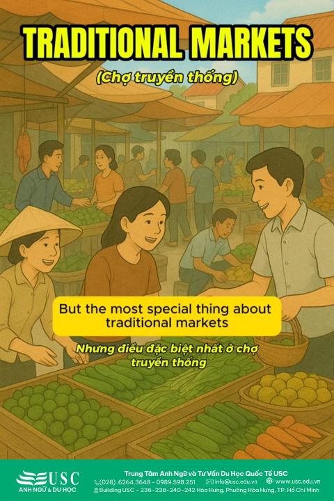 Topic “Street Market” xuất hiện liên tục trong IELTS Speaking – nhưng 7/10 thí sinh trả lời sai hướng! 👉 Cùng USC luyện nghe tiếng Anh để học bài mẫu Street Market và sửa ngay lỗi mất điểm phổ biến.