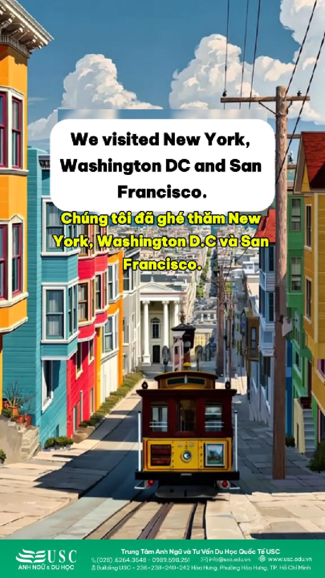 🎧🗽 Cùng khám phá nước Mỹ qua video tiếng Anh – nơi mỗi thành phố là một nhịp sống khác biệt và không lúc nào ngủ yên.  Nếu bạn muốn trải nghiệm nước Mỹ chân thật trong 2 tuần – Inbox ngay USC để đăng ký Tour du học hè Mỹ với lịch trình học & khám phá cự