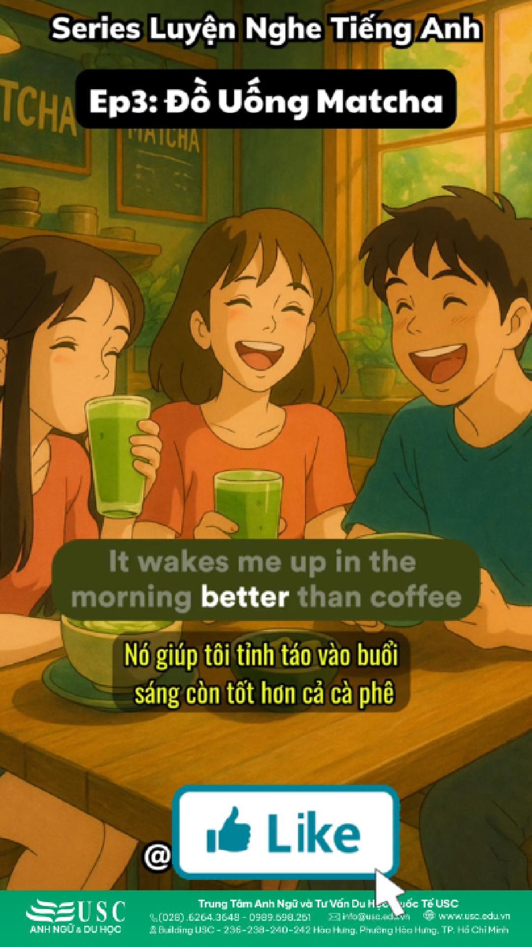 🍵 Team matcha VS ☕ Team cà phê — bạn đang đứng phe nào? 👇 Comment bên dưới và cùng USC luyện nghe tiếng Anh từ những chủ đề quen thuộc