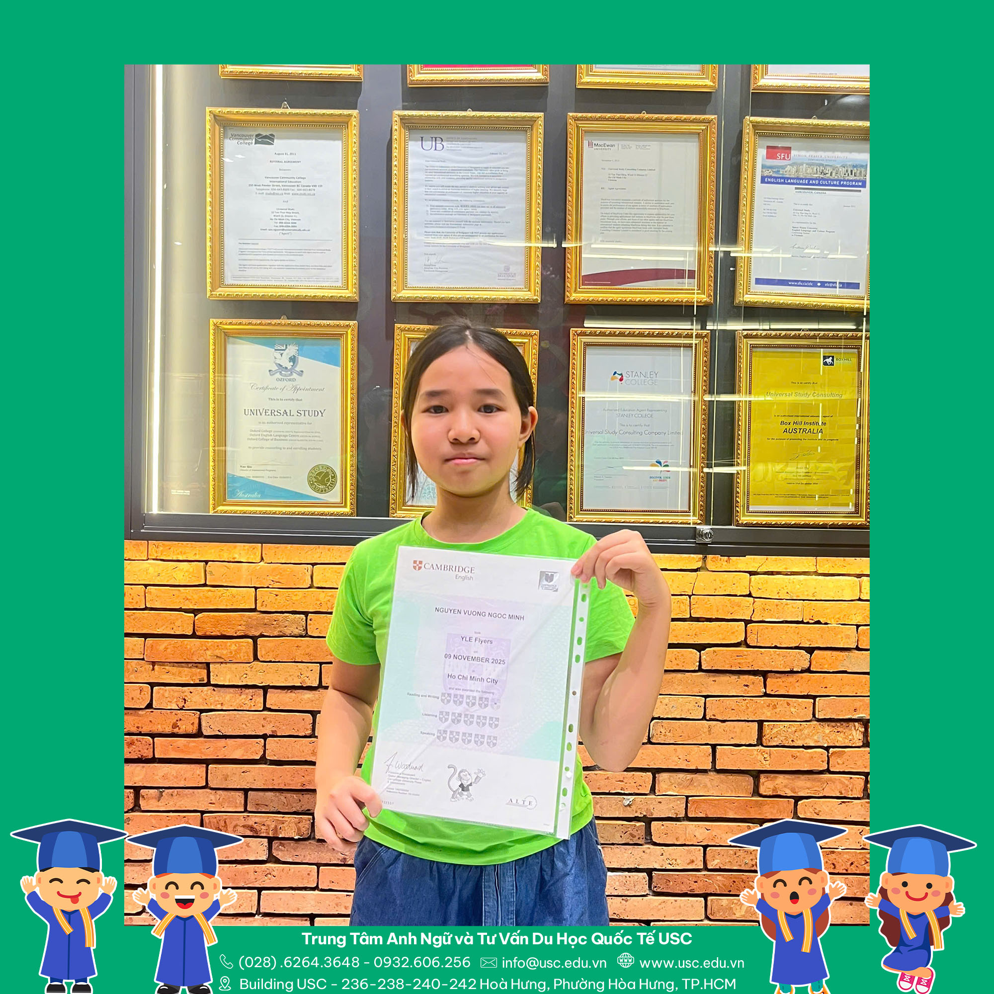 CHÚC MỪNG EM NGUYỄN VƯƠNG NGỌC MINH ĐÃ ĐẠT 14 KHIÊN TRONG KỲ THI FLYERS