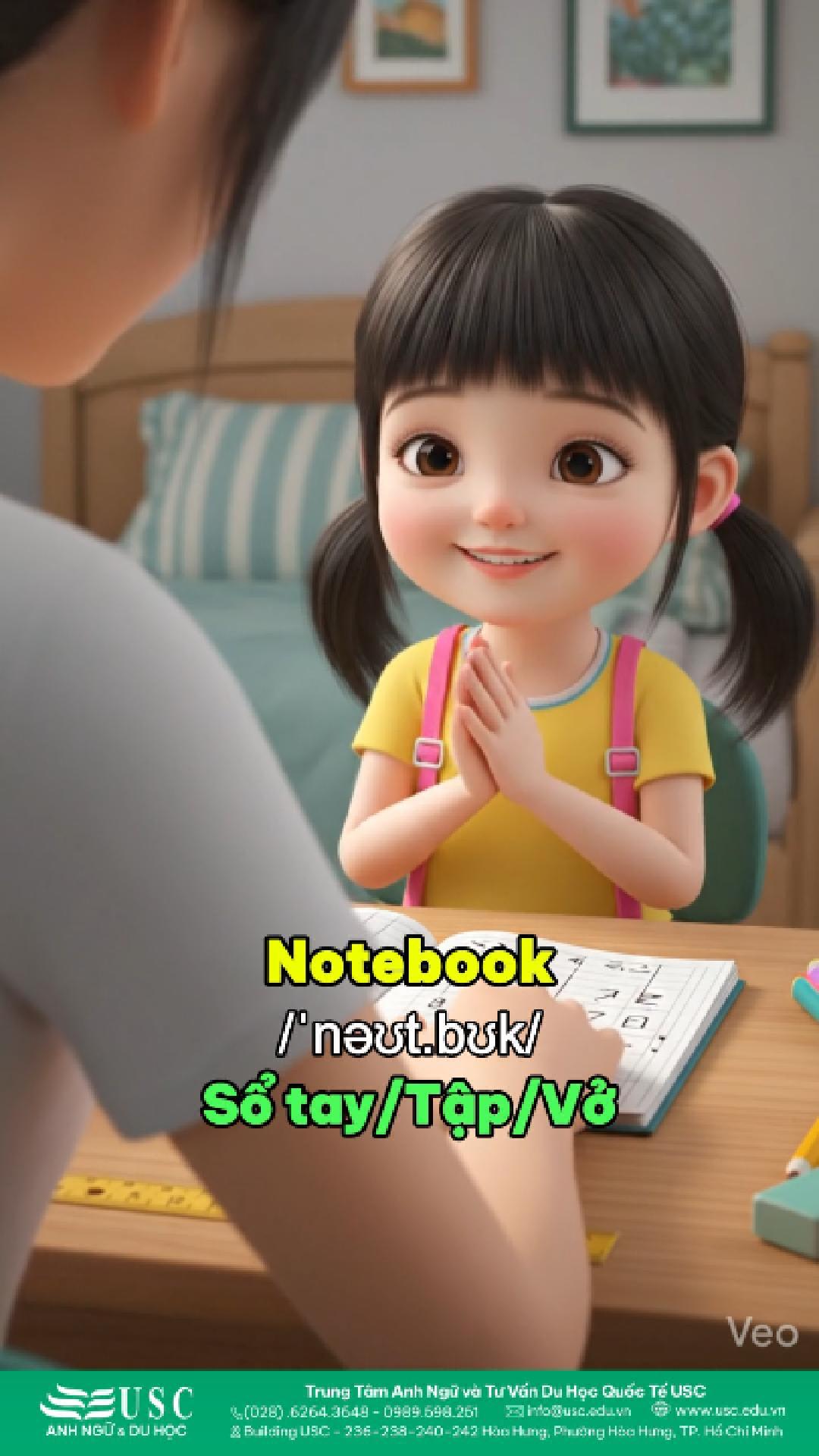 Làm quen từ tiếng Anh về dụng cụ học tập: Crayon – Bag – Ruler – Eraser – Notebook 🖍🎒📏📙 👉 Comment chủ đề tiếp theo ba mẹ muốn khám phá cùng bé nào!