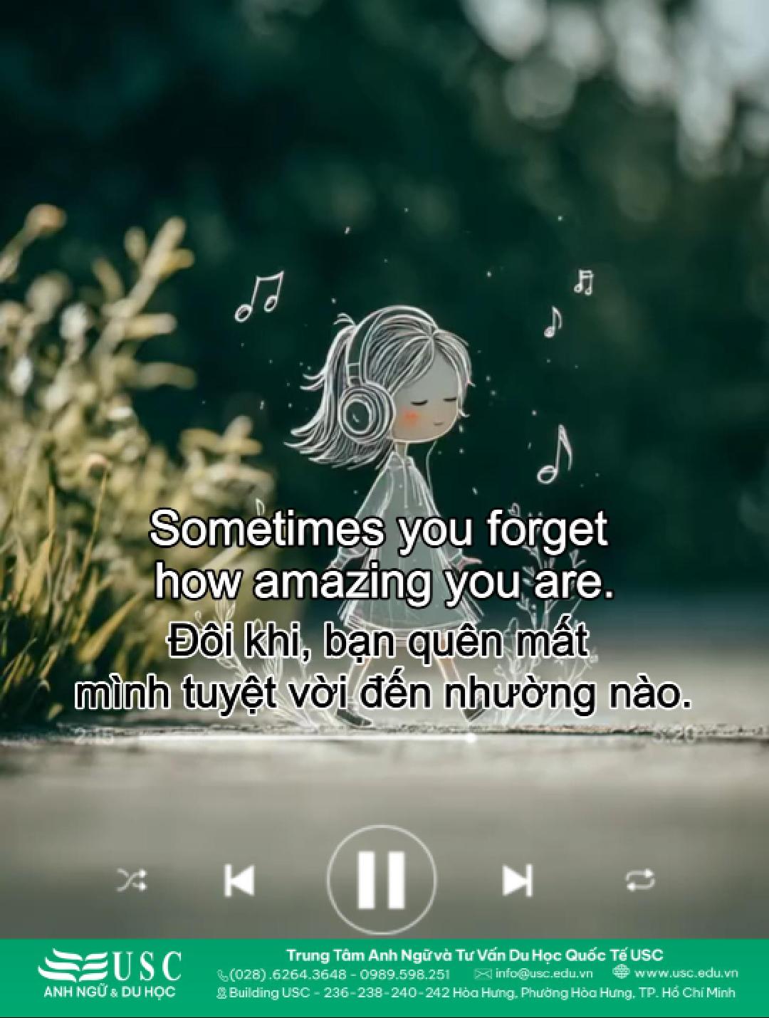 🌻 Bạn luôn động viên người khác — nhưng lại không làm điều đó cho chính mình! 🎧 Cùng USC luyện nghe tiếng Anh và học cách nhẹ nhàng với bản thân.