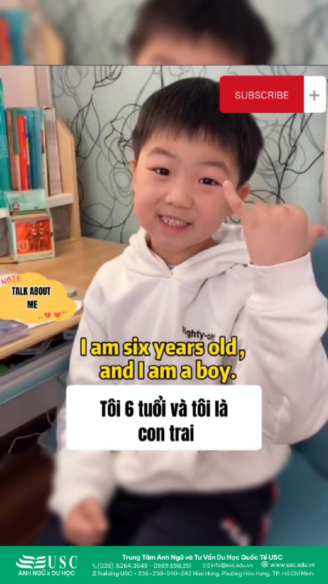 👶 Bé tự giới thiệu bản thân & gia đình bằng tiếng Anh – ba mẹ có thể cho con học theo ngay 👉 Chỉ 10 phút mỗi ngày, cùng USC luyện bé nói tiếng Anh với chủ đề “Talk about me”