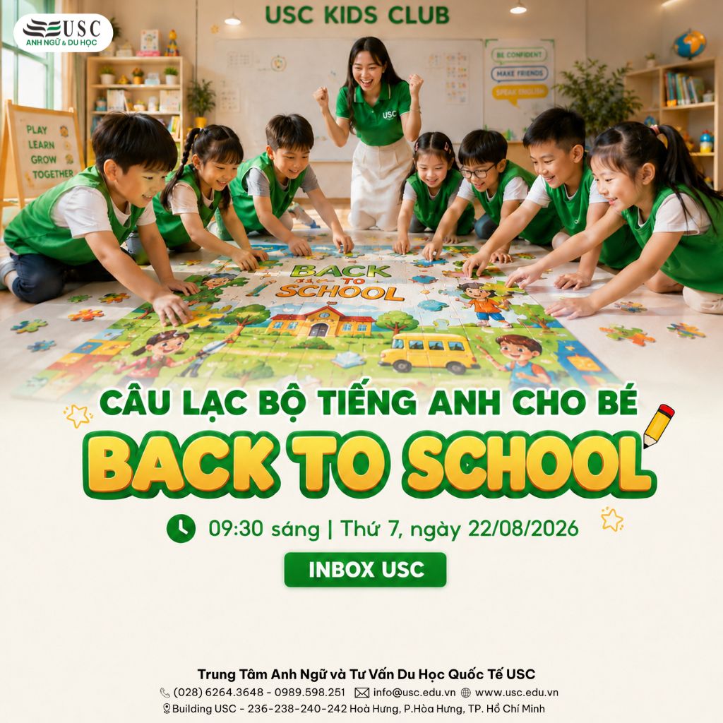 CHÀO NĂM HỌC MỚI CÙNG USC KIDS CLUB: BACK TO SCHOOL!