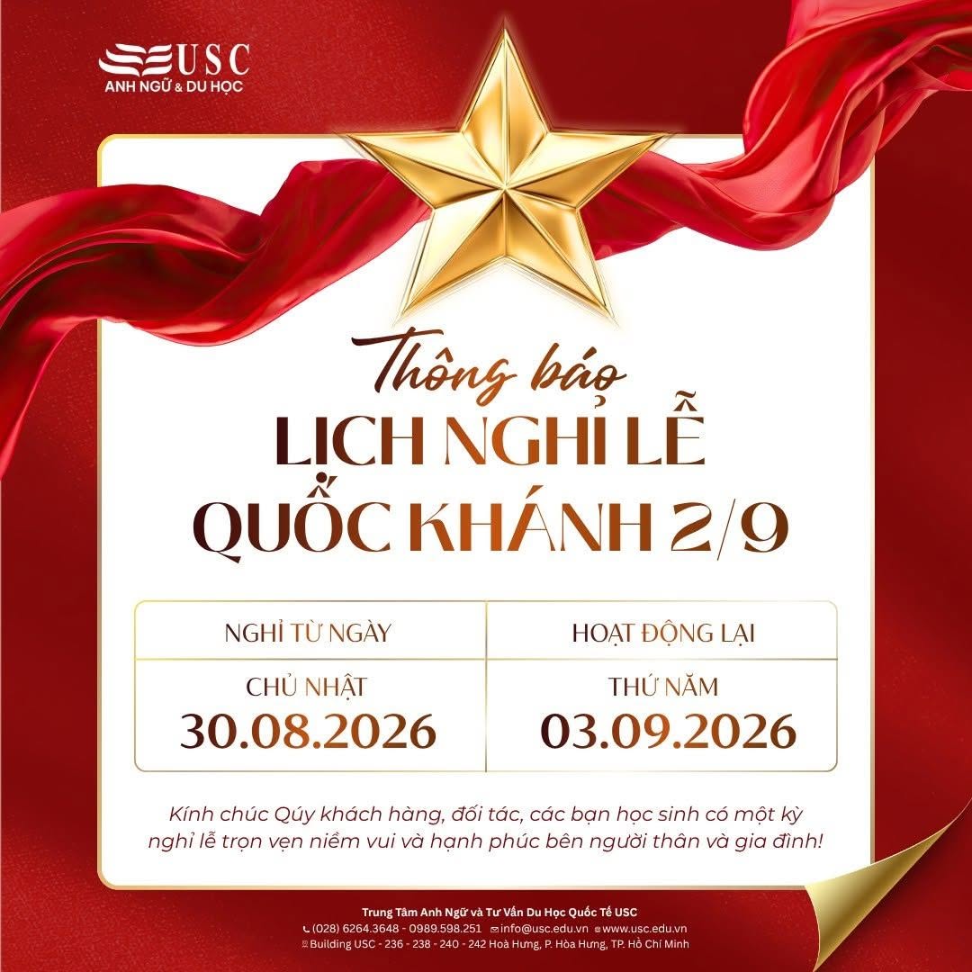 THÔNG BÁO LỊCH NGHỈ LỄ QUỐC KHÁNH 2/9